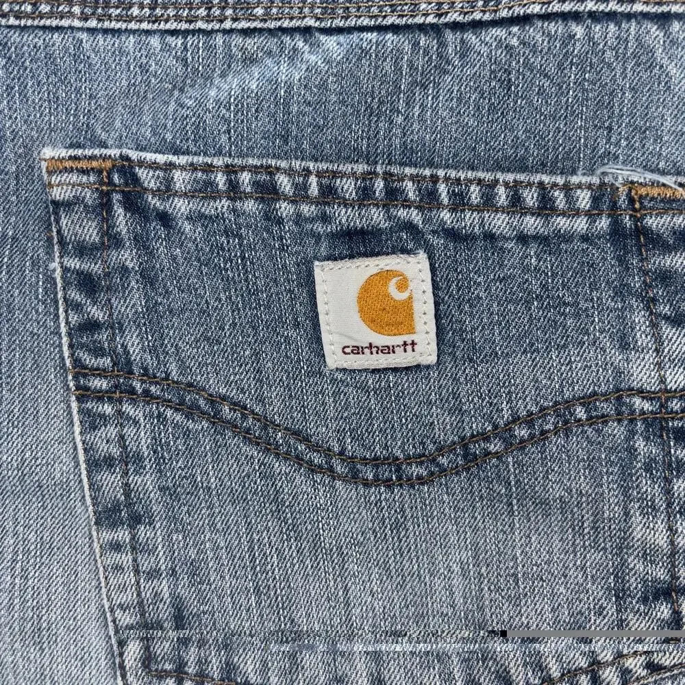Carhartt‎ Men's Vintage Jean Shorts, Size 36 Cut-Off, Medium Wash, Frayed, Y2K